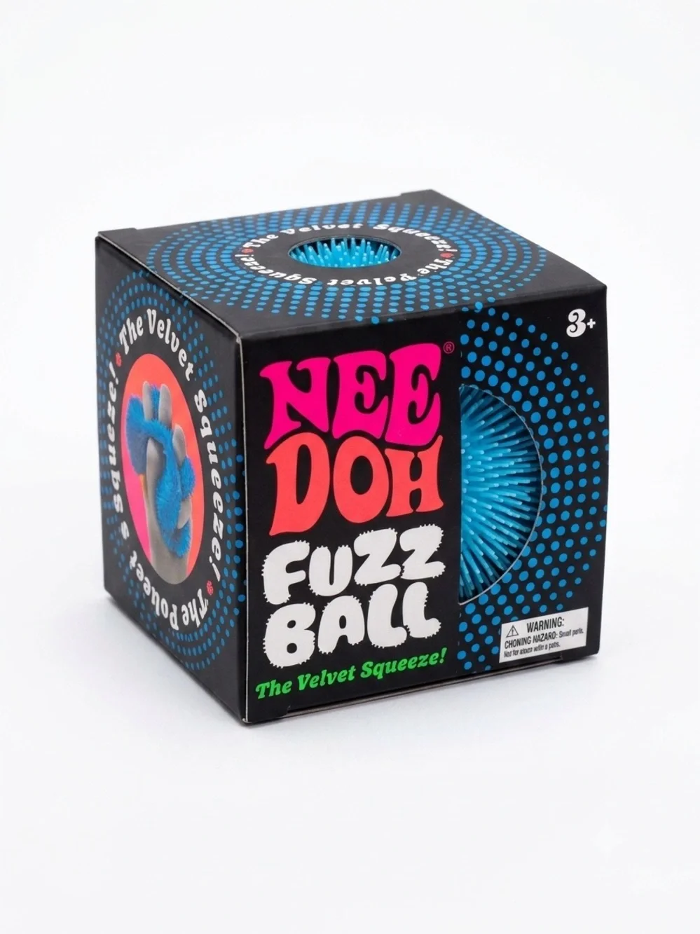 Nee Doh Fuzz Ball Velvet Squeeze toy Pink, Blue, Purple 3 piece NEW Authentic